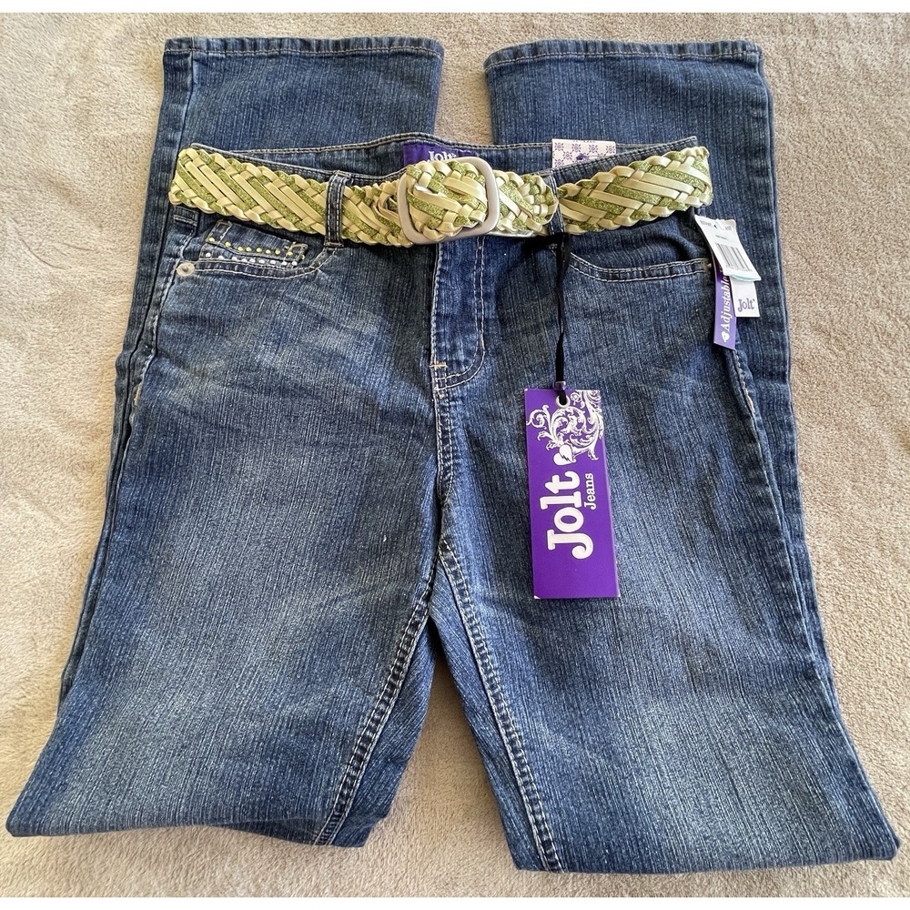 Jolt‎ Girl's Jeans Pants With Adjustable Waistband, Size: 16